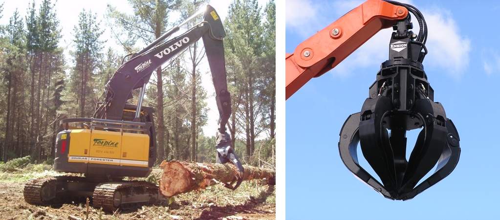 Left: Log Forks – Standard Grapple. Right: Log Forks – Bunching Grapple.