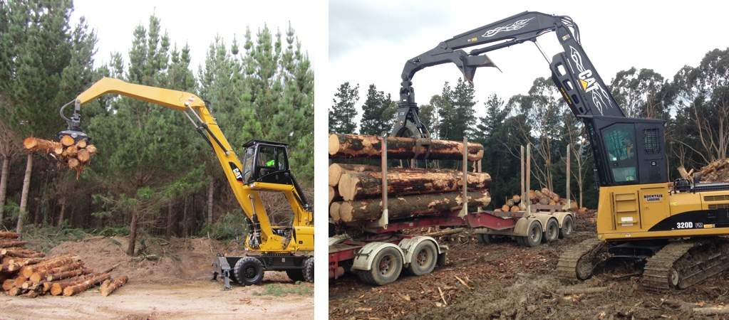 Ensign Rotating Log Grapple holding logs