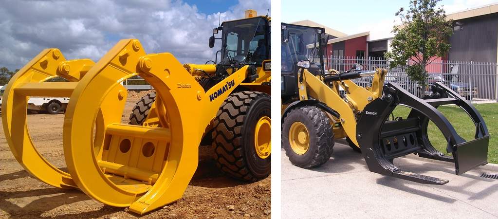 Left: Log Forks - Unloading Fork Series. Right: Log Forks - TR2C Solid Tine Series. 