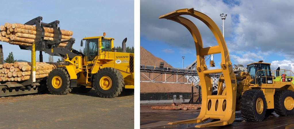 Left: Log Forks - TR2C Boxed Tine Series. Right: Log Forks - TR2C Large Capacity Series
